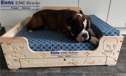 Hundebett aus Holz mit Schublade – Bild 9