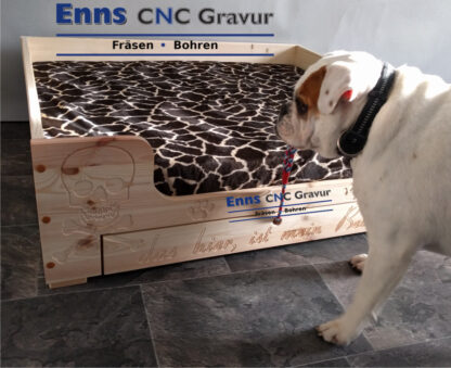 Hundebett aus Holz mit Schublade – Bild 3