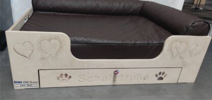 Hundebett aus Holz mit Schublade – Bild 3