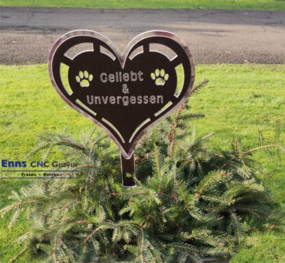 Gedenktafel Grabkreuz mit Herzmotiv Wetterfest – Bild 2