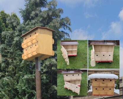 Spatzenhotel Nistkasten für Meisen, Vogelhaus, Brutkasten – Bild 9