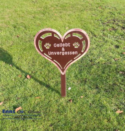 Gedenktafel Grabkreuz mit Herzmotiv Wetterfest – Bild 3