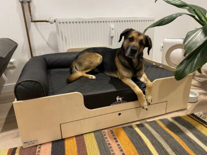 Hundebett aus Holz mit Schublade – Bild 4