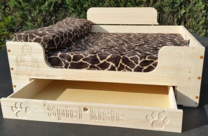 Hundebett aus Holz mit Schublade – Bild 3