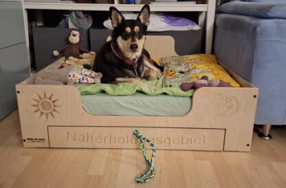 Hundebett aus Holz mit praktischer Schublade – Bild 2